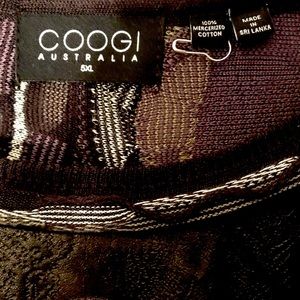 Coogi sweater 5xl leather front 3D cotton